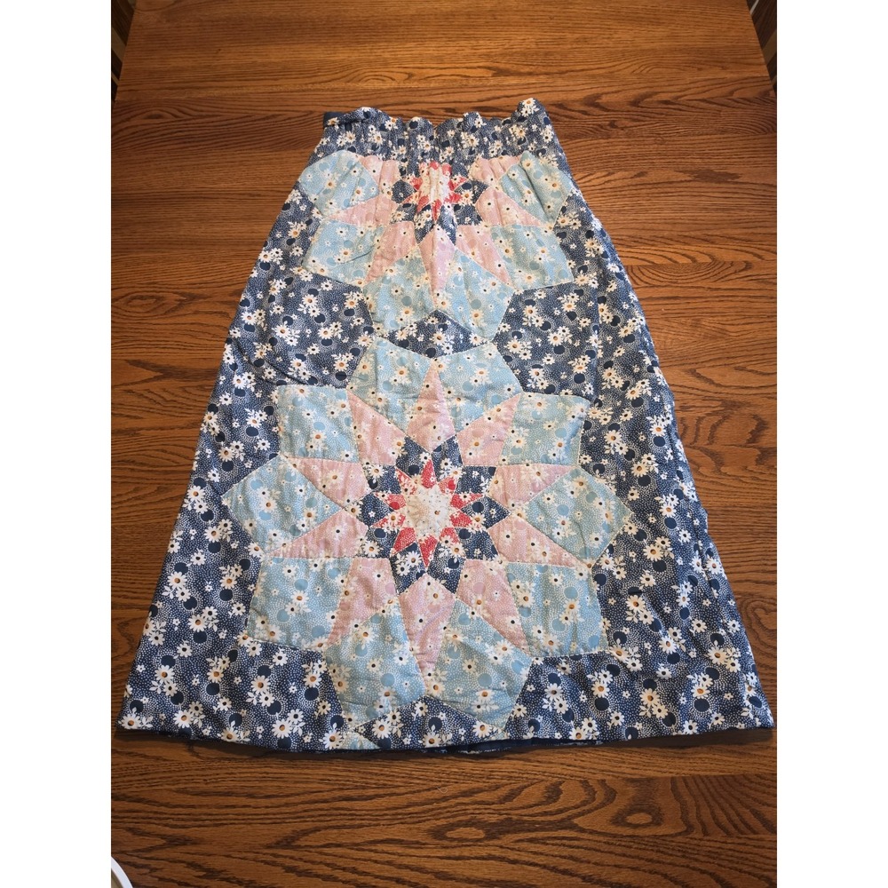 Sea New York Talia Quilted Midi Skirt Womens Medium A-Line 100% Cotton Patchwork - Picture 2 of 13